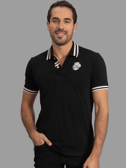 

Beverly Hills Polo Club Men Black Solid Polo Collar T-shirt
