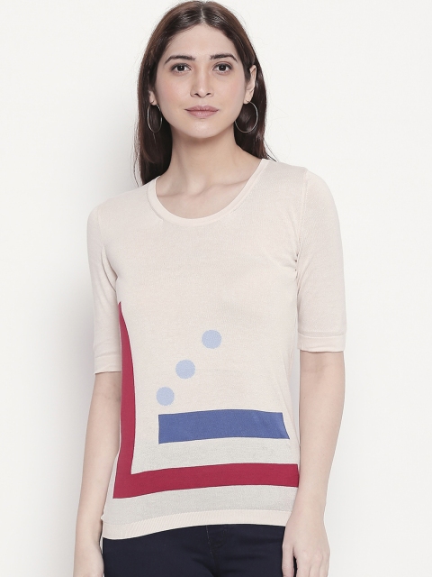 

Manola Women Cream-Coloured Printed Top