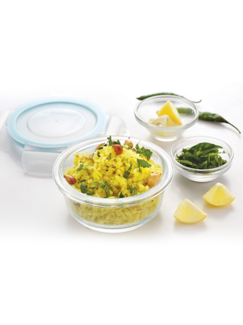 

HAZEL Set Of 3 Transparent Borosilicate Glass Round Airtight & Leak Proof Containers