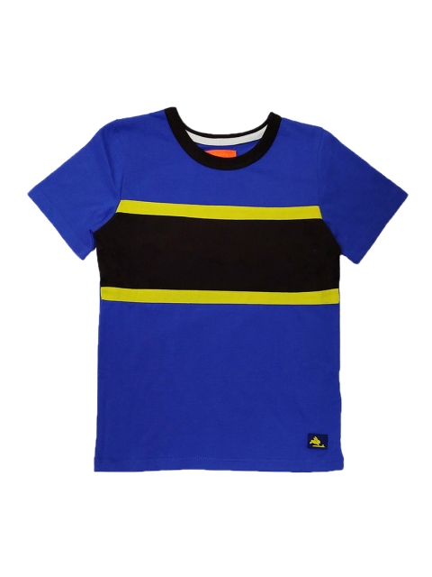 

Cherry Crumble Boys Blue & Black Striped Round Neck T-shirt