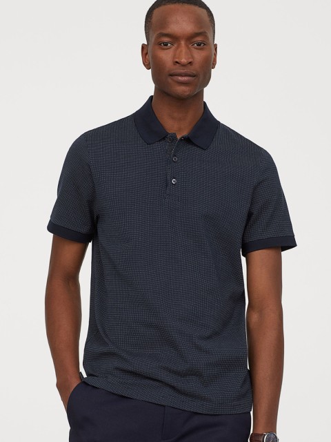 

H&M Men Blue Premium Cotton Polo Shirt