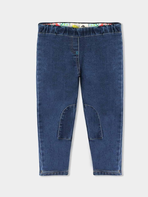 

Cherry Crumble Girls Blue Solid Alice Slim-Fit Stretchy Denim Jeggings
