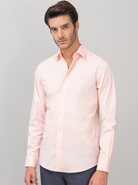 

Beverly Hills Polo Club Men Pink Slim Fit Solid Formal Shirt