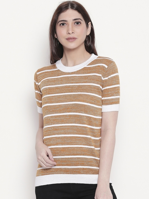 

Manola Women Rust Orange & White Striped Top