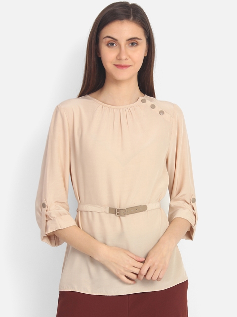 

COVER STORY Women Beige Solid Top