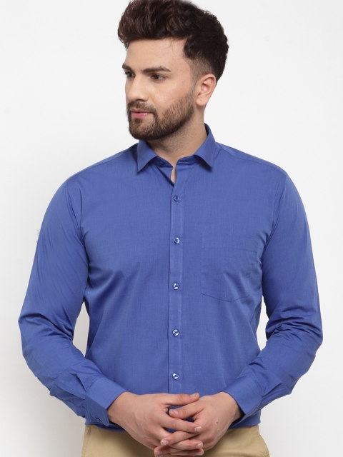 

Copperline Men Blue Comfort Slim Fit Solid Formal Shirt