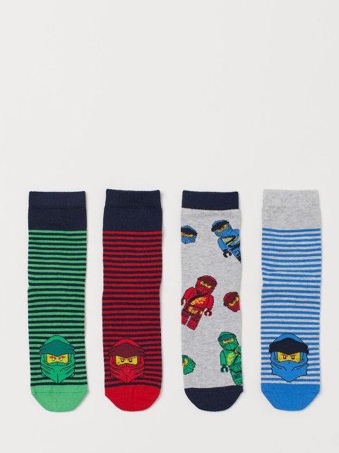 

H&M Boys Pack of 4 Printed Socks, Multi