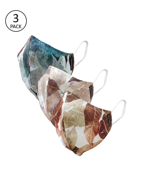

Dennison Pack Of 3 Water and Stain Repellent Printed Outdoor Protective Face Mask, Beige