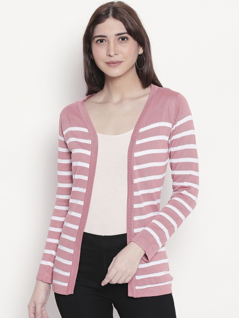 

Manola Women Pink & White Striped Open Front Shrug
