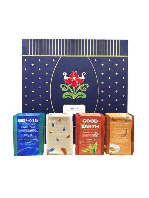 

Nyassa Set of 4 Best Of Nyassa Handmade Soap For Him 300 g, Blue