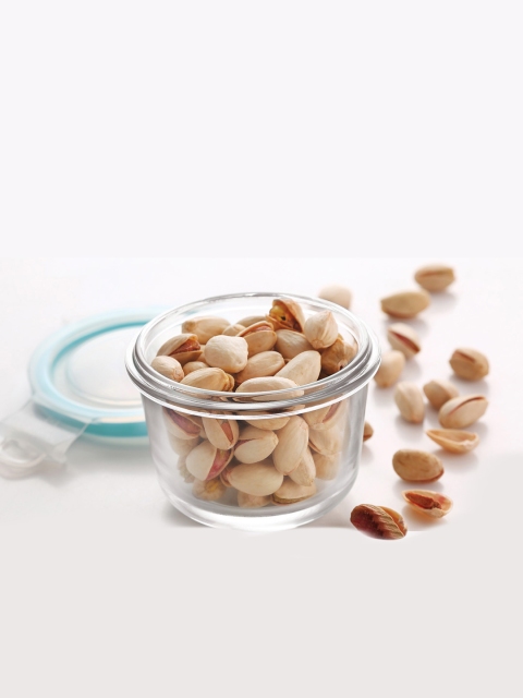 

HAZEL Set Of 2 Transparent Borosilicate Glass Round Airtight & Leak Proof Food Containers