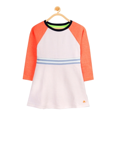 

Cherry Crumble Girls Pink Solid Fit and Flare Dress