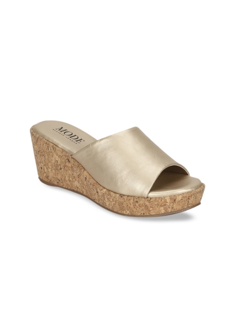 

Mode by Red Tape Women Gold-Toned Solid Sandals