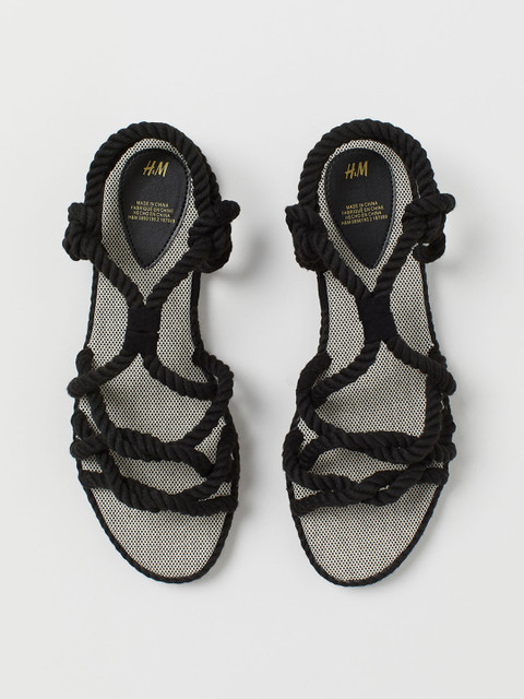 

H&M Women Black Solid Sandals