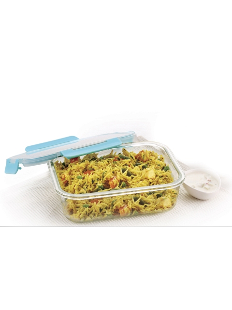 

HAZEL Set Of 2 Transparent Borosilicate Glass Rectangular Airtight & Leak Proof Containers