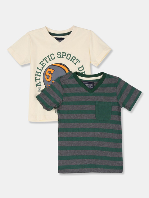 

Cherokee Boys Assorted Pack Of 2 Striped V-Neck T-shirt