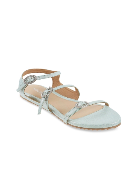 

Mochi Women Sea Green Solid Open Toe Flats