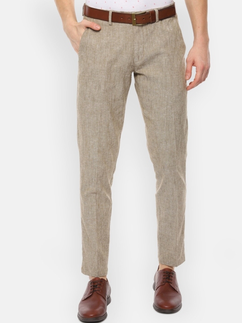 

Louis Philippe Sport Men Beige Slim Fit Self Design Regular Trousers