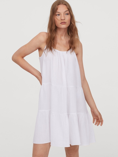 

H&M Women White Solid Airy Dress