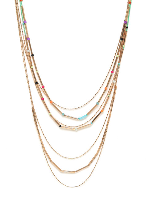 

Chumbak Women Gold-toned Tube Multi Layered Necklace
