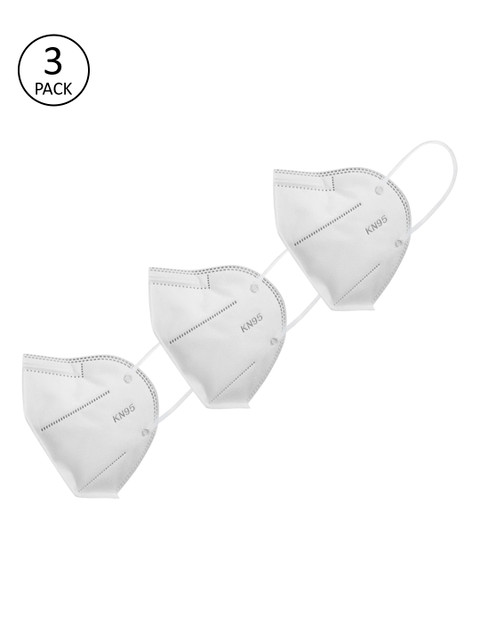 

EMAHO Men White Pack of 3 Reusable 4-Ply Outdoor Protective Masks