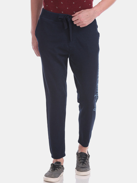 

U.S. Polo Assn. Men Navy Blue Solid Straight-Fit Solid Joggers