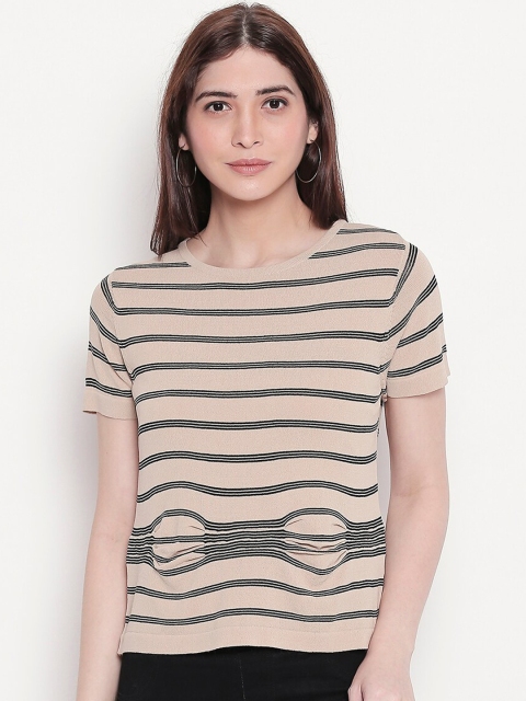 

Manola Women Peach-Coloured & Black Striped Top