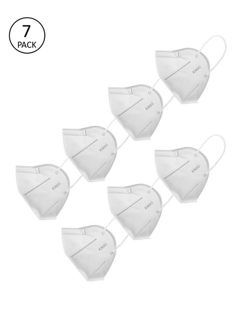 

EMAHO Men White Pack of 7 Reusable 4-Ply Outdoor Protective Masks