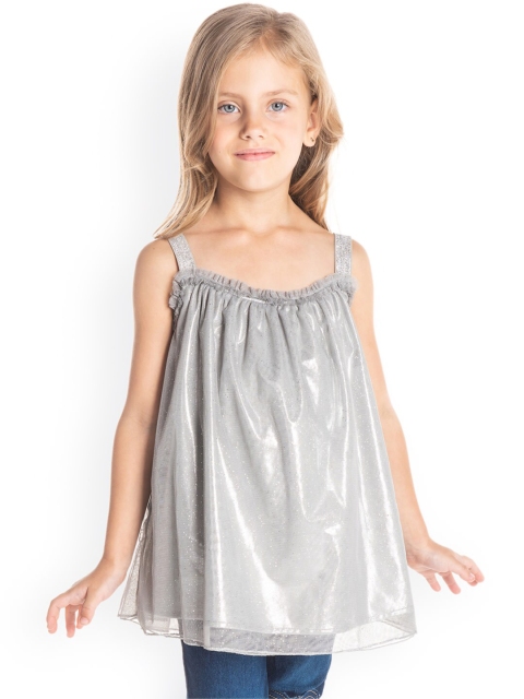 

Cherry Crumble Girls Grey Embellished Top