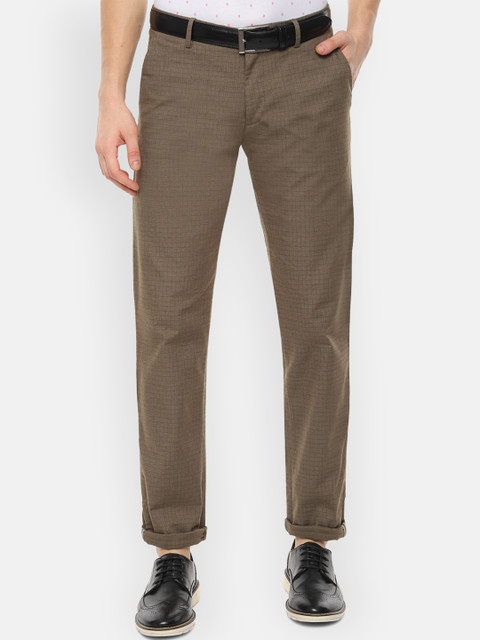 

Louis Philippe Sport Men Brown Slim Fit Checked Regular Trousers