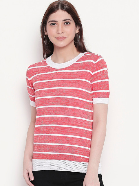 

Manola Women Pink & White Striped Top