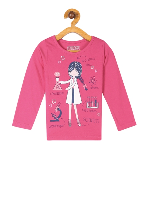 

Cherokee Girls Pink Printed Round Neck T-shirt