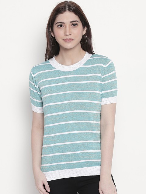 

Manola Women Blue & White Striped Top