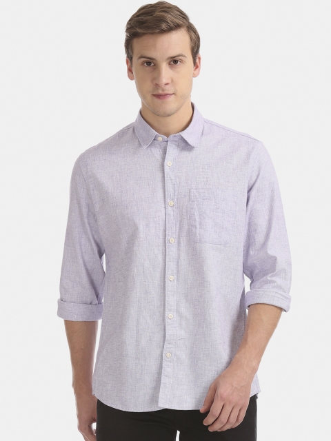 

Ruggers Men Purple Regular Fit Self Design Casual Shirt