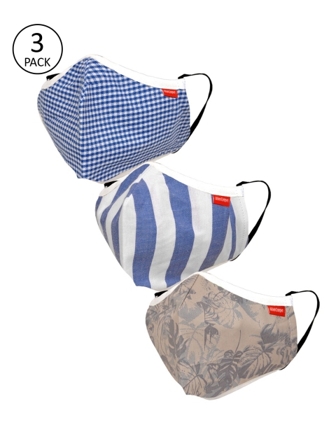 

Allen Cooper Unisex Pack Of 3 Reusable 3-Ply Cloth Mask, Blue