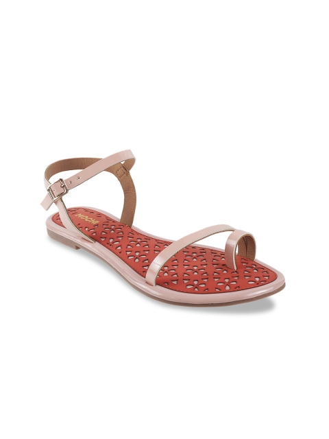 

Mochi Women Pink Solid Open Toe Flats
