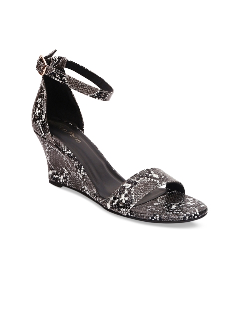 

Tao Paris Women Black Printed Wedges