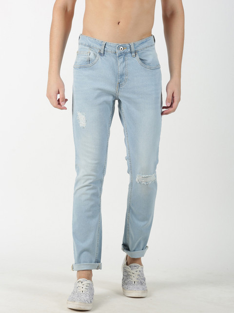 

Blue Saint Men Blue Slim Fit Mid-Rise Mildly Distressed Jeans