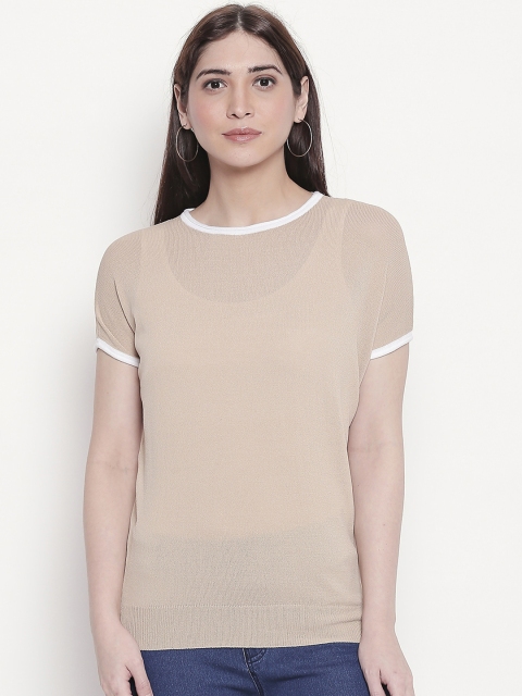 

Manola Women Beige Solid Knitted Top