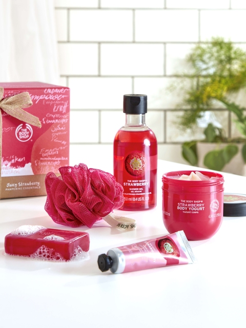 

The Body Shop Juicy Strawberry Pampering Essentials Gift Set, Red