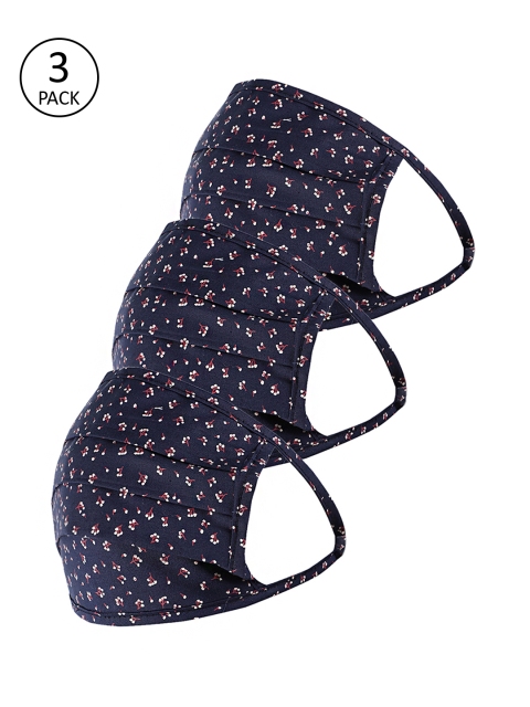 

Richlook Adults Pack of 3 Printed 2 Ply Reusable Masks, Blue