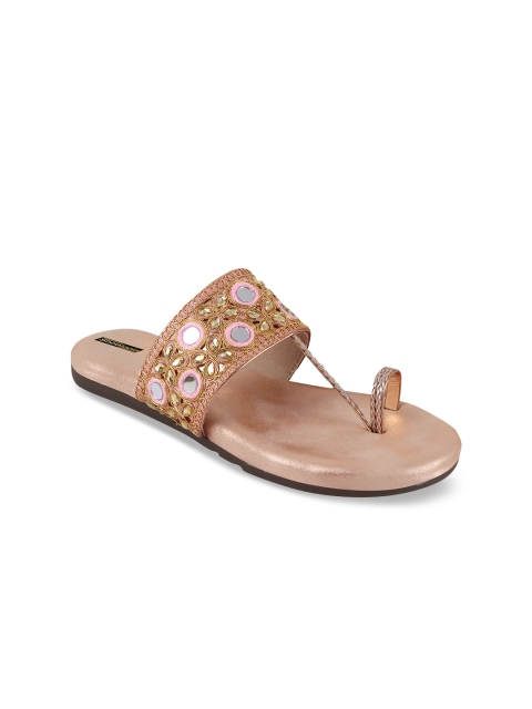 

Shoetopia Women Peach-Coloured Embellished One Toe Flats