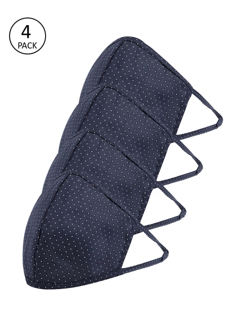 

Richlook Men 4 Pcs Navy Blue Printed 2-Ply Reusable Cotton Masks