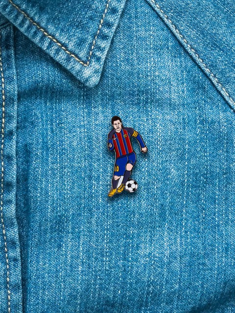 

Bigsmall Unisex Set Of 2 Blue & Red Lionel Messi Lapel Pin