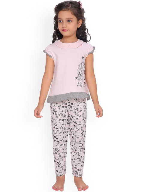 

Barbie Girls Pink & Black Barbie Print Night suit