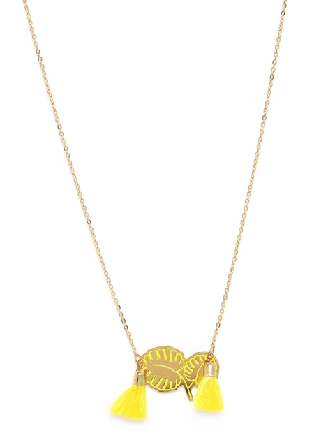 

Chumbak Yellow Tasselled Minimal Necklace
