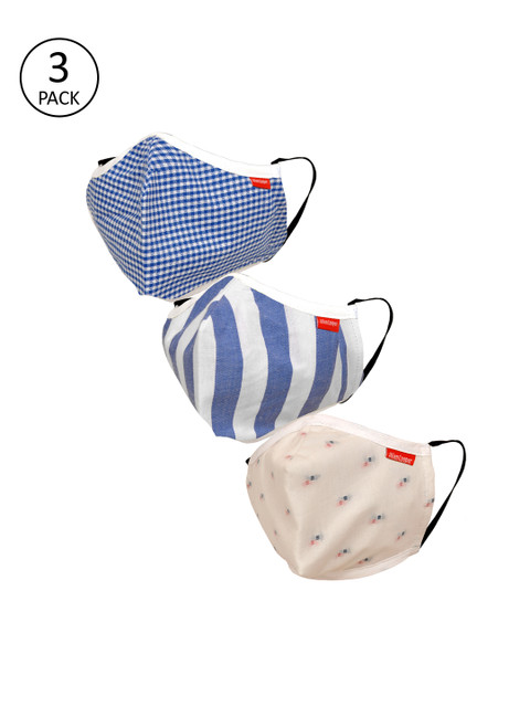 

Allen Cooper Unisex Pack Of 3 3-Ply Reusable Outdoor Masks, Blue