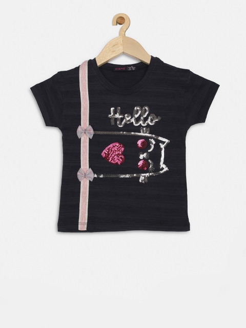 

Ziama Girls Black Printed Top