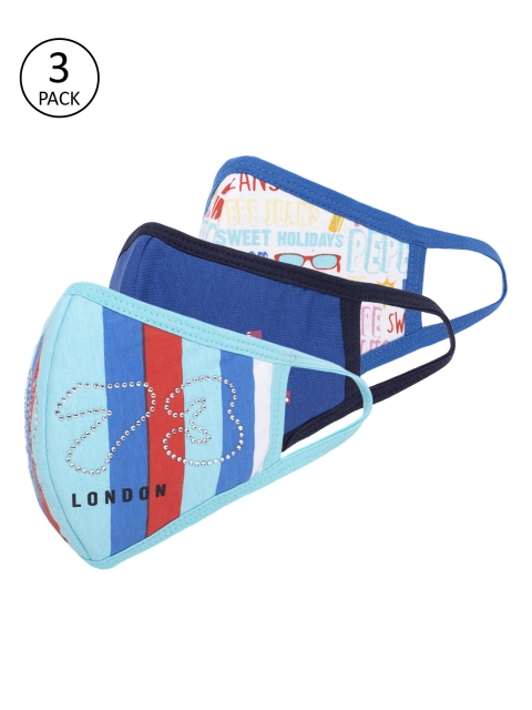 

Pepe Jeans Girls Pack Of 3 Printed 3-Ply Reusable Cloth Masks, Multi