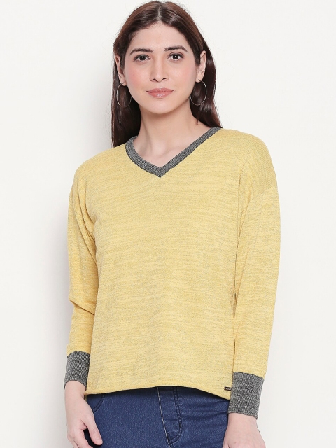 

Manola Women Yellow Solid Knitted Top